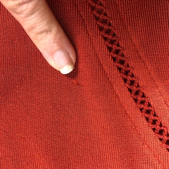 Cache Deep orange tank w/zip up sweater sz Med - Picture 8 of 8
